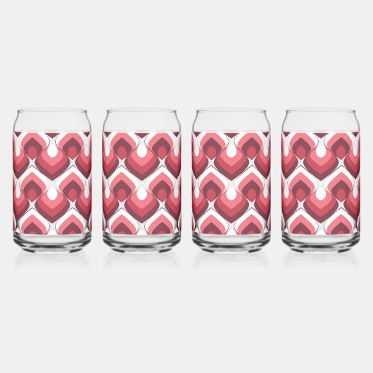 Bold Retro Modern Motif in Pinks Blikvorm Glas (Rechts)