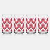 Bold Retro Modern Motif in Pinks Blikvorm Glas (Voorkant)