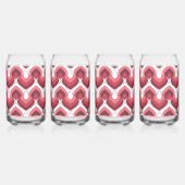 Bold Retro Modern Motif in Pinks Blikvorm Glas (Links)