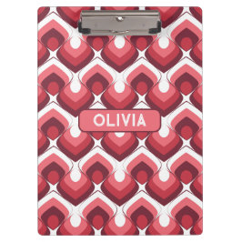 Bold Retro Modern Motif in Pinks Klembord