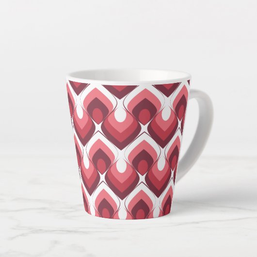 Bold Retro Modern Motif in Pinks Latte Mok (Rechterhoek)