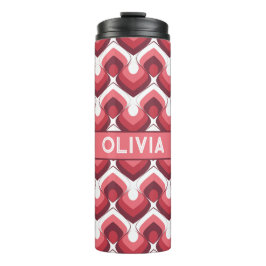 Bold Retro Modern Motif in Pinks Thermosbeker