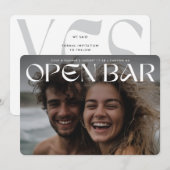 Bold Retro Modern Open Bar FullBleed Photo Wedding Save The Date (Voorkant / Achterkant)