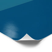 Bold Retro Mountain Scene - Rood en Blauw Perfect Poster (Hoek)