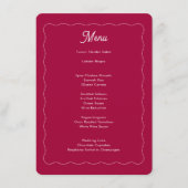 Bold Retro Roze Magenta Wave Lijst Weddenschap Menu (Voorkant)