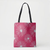 Bold Retro Sunburst Pattern in Deep Pink and White Draagtas (Voorkant)