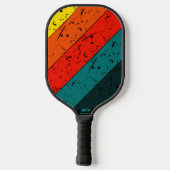 Bold Retro Sunset Stripe Name Phone # Custom Pickleball Paddle (Achterkant)