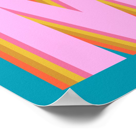 Bold Retro Typography Monogram Letter in Blue Poster (Hoek)