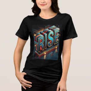 Bold Rise 3D Typography Design Tri-Blend Shirt