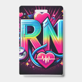 Bold RN Logo-colorful Neo Nurse Graphic Design Badge