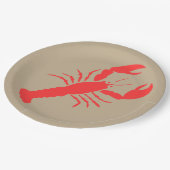 BOLD Rode kreeft neutrale kleur Papieren Bordje (Gekanteld)