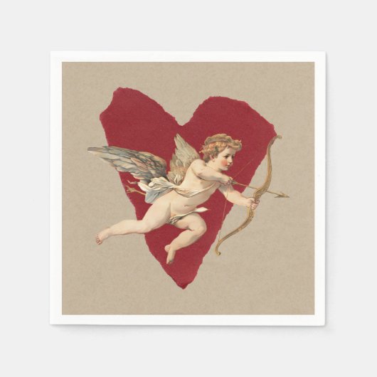 Bold Romance Classics Red Heart Angel Bow & Arrow  Servet (Voorkant)