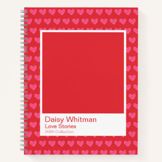 Bold Romantic Red Hearts Notebook Notitieboek
