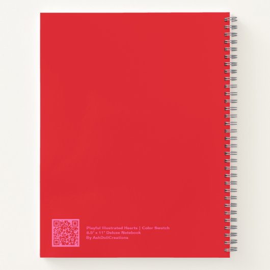 Bold Romantic Red Hearts Notebook Notitieboek (Achterkant)