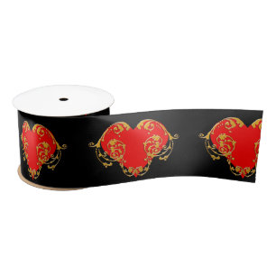 Bold Romantic Valentijn Red Gothic Heart Lint