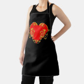 Bold Romantic Valentijn Red Gothic Heart Schort (Insitu)