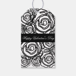 'Bold Roos Valentijn' (b/w) Gift Label Cadeaulabel