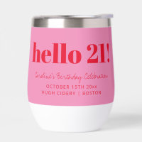 Bold Rose Rouge Moderne 21e Anniversaire Personnal