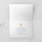 Bold Rosh Hashanah Joods Nieuwjaar Goud Appel Blau Kaart (Binnen)