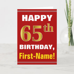 Bold, Rouge, Faux Gold 65e anniversaire avec carte