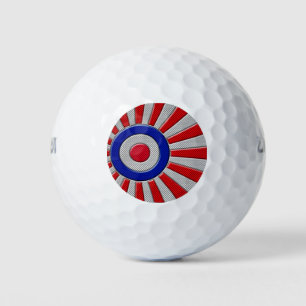 Bold Roundel Sunburst Design in koolstofvezelstijl Golfballen
