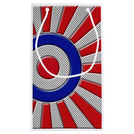 Bold Roundel Sunburst Design in koolstofvezelstijl Klein Cadeauzakje (Achterkant)