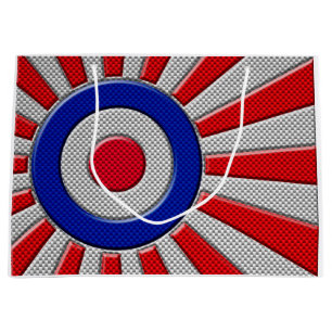 Bold Roundel Sunburst Design in koolstofvezelstijl Large Cadeautasje