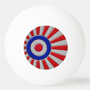 Bold Roundel Sunburst Design in koolstofvezelstijl Pingpongballen