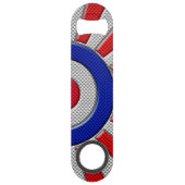 Bold Roundel Sunburst Design in koolstofvezelstijl Speed Flessenopener (Achterkant)