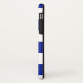 Bold Royal Blauw en Wit Schaakbord Patroon Case-Mate iPhone Case (Achterkant/links)