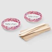 Bold roze witte pasteitscheur laat de ovaal vallen handwaaier (Niet-gemonteerd)