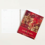 Bold Ruby Red en Gold Marble Art Design Planner (Display)