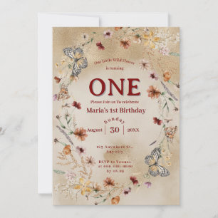 Bold Rustic Wildflower Bloemen Baby Verjaardag Kaart