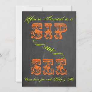 BOLD Safety Sinaasappel Krijtbord Sip & See Baby S Kaart