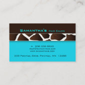 Bold Salon Spa Visitekaartje trendy giraffe blue (Achterkant)