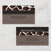 Bold Salon Spa Visitekaartje trendy giraffe brown (Voorkant / Achterkant)