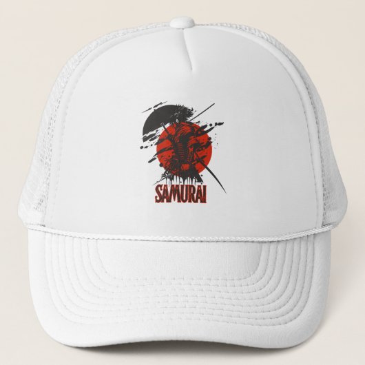 Bold Samurai Warrior trucker hoed – Japanse kunst Pet (Voorkant)