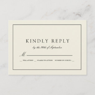 Bold Sandstone Gekleurde Huwelijksreactie RSVP Kaartje