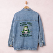 Bold & Sassy Frog Quote Graphic Denim Jacket (Hangar)