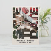 Bold Save the Date Photo Frame Sand Wedding Kaart (Staand voorkant)