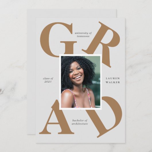 bold script couleurs de l'école faire-part (Devant / Derrière)