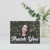 Bold Script Photo Afstuderen - Hartelijk dank Briefkaart (Staand voorkant)