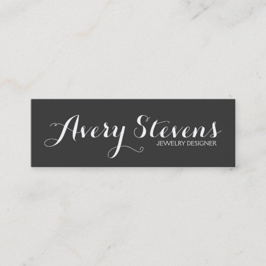 Bold Script Typografie Simple Black Creative Mini Visitekaartje (Voorkant)