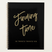 Bold Script Typography Black & Gold Planner (Voorkant)