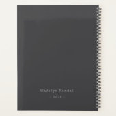 Bold Script Typography Gray Custom Planner (Achterkant)