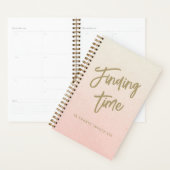 Bold Script Typography Pink & Gold Personalized Planner (Display)