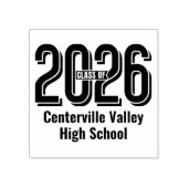 Bold Shadowed Numbers Klasse van 2026 Rubberstempel (Afrduk)