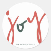 Bold Simple Joy Rood Groen Ronde Sticker (Voorkant)