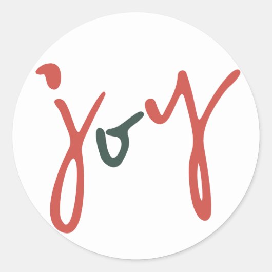 Bold Simple Joy Rood Groen Ronde Sticker (Voorkant)