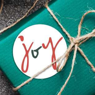 Bold Simple Joy Rood Groen Ronde Sticker